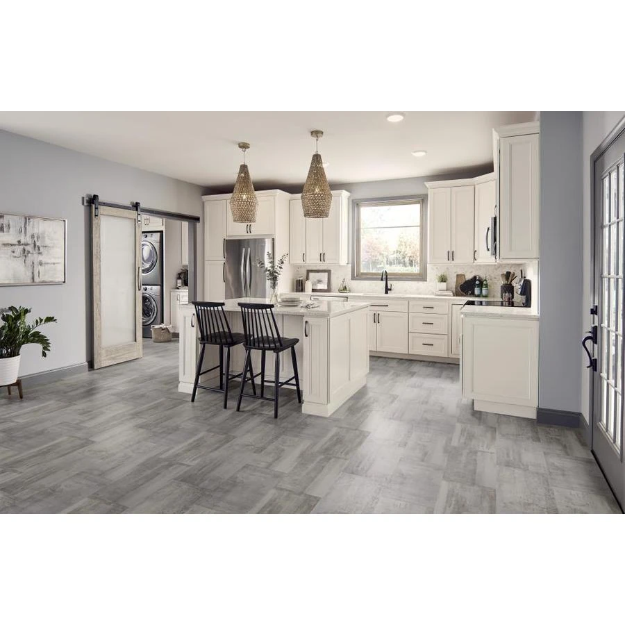 STAINMASTER SoftStep Plus 12-ft W Cut-to-Length Steel Wood Look Low-Gloss Finish Sheet Vinyl 2 STAINMASTER SoftStep Plus 12-ft W Cut-to-Length Steel Wood Look Low-Gloss Finish Sheet Vinyl - Image 2