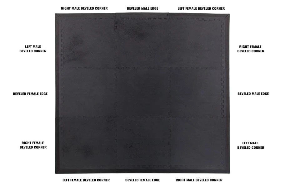 FlooringInc 2'x2' Jumbo Soft Foam Tiles (1 Black Grey) - Great For MMA Flooring, Kid's Flooring, Gym Flooring 3 FlooringInc 2'x2' Jumbo Soft Foam Tiles (1 Black Grey) - Great For MMA Flooring, Kid's Flooring, Gym Flooring - Image 3