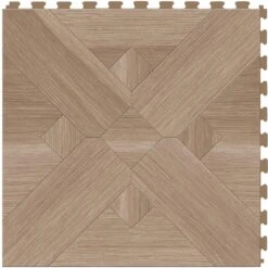 Perfection Floor Tile Bordeaux Wood Collection Bordeaux Elm/Satin 20-in X 20-in Water Resistant Interlocking Luxury Flooring (16.7-sq Ft)