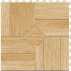 Perfection Floor Tile Bordeaux Wood Collection Bordeaux Elm/Satin 20-in X 20-in Water Resistant Interlocking Luxury Flooring (16.7-sq Ft) -Home Flooring 14125267 1800x1800
