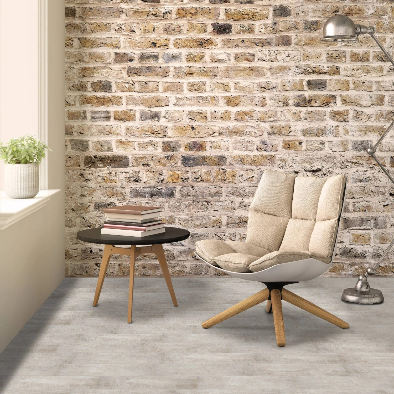 Achim Tivoli II Self Adhesive Vinyl Floor Planks - 10 Planks/15 Sq. Ft., 6 X 36, Farmhouse White 3 Achim Tivoli II Self Adhesive Vinyl Floor Planks - 10 Planks/15 Sq. Ft., 6 X 36, Farmhouse White - Image 3