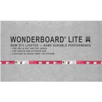Custom Building Products Wonderboard Lite 5' X 3' X 7/16" Backer Board 1 Custom Building Products Wonderboard Lite 5' X 3' X 7/16" Backer Board