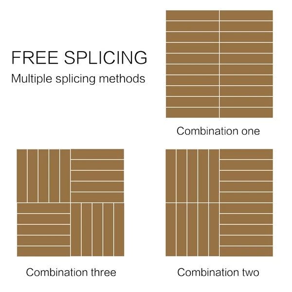 Topeakmart 12''x12''Interlocking Wood Flooring Tiles Indoor & Outdoor For Patio Garden Deck Poolside Pack Of 27 Natural Wood 11 Topeakmart 12''x12''Interlocking Wood Flooring Tiles Indoor & Outdoor For Patio Garden Deck Poolside Pack Of 27 Natural Wood - Image 11