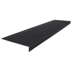 Roppe 12 In. X 3 Ft Black Diamond Rubber Square Nose Stair Tread
