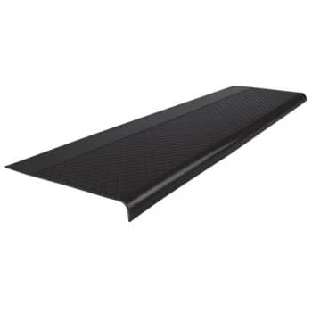 Roppe 12 In. X 3 Ft Black Diamond Rubber Round Nose Stair Tread 2 Roppe 12 In. X 3 Ft Black Diamond Rubber Round Nose Stair Tread - Image 2