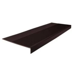 Roppe 12-1/4 X 3 Ft Brown Ribbed Rubber Square Nose Stair Tread