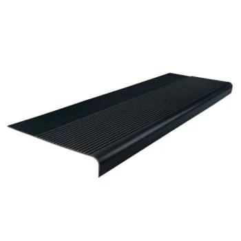 Roppe 12-1/4 X 3 Ft Black Ribbed Rubber Round Nose Stair Tread 1 Roppe 12-1/4 X 3 Ft Black Ribbed Rubber Round Nose Stair Tread