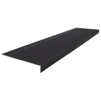 Roppe 12 X 4 Ft Black Diamond Rubber Square Nose Stair Tread 2 Roppe 12 X 4 Ft Black Diamond Rubber Square Nose Stair Tread - Image 2