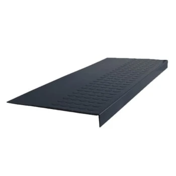 Roppe 12 X 4.5 Ft Black Raised Circular Rubber Sq. Nose Stair Tread 2 Roppe 12 X 4.5 Ft Black Raised Circular Rubber Sq. Nose Stair Tread - Image 2