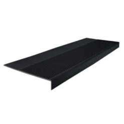 Roppe 12-1/4 X 5 Ft Black Ld Ribbed Rubber Square Nose Stair Tread