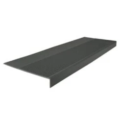Home Flooring 26 Roppe 12-1/4 X 6 Ft Blk Brn Ld Ribbed Rubber Square Nose Stair Tread