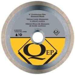 Qep Model 4003-Cr, 4 Continuous Rim Diamond Blade For Wet Cutting, 15,000 Rpm