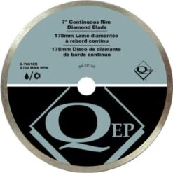Qep Model 6-7001cr, 7 Continuous Rim Diamond Tile Saw Blade For Wet Cutting