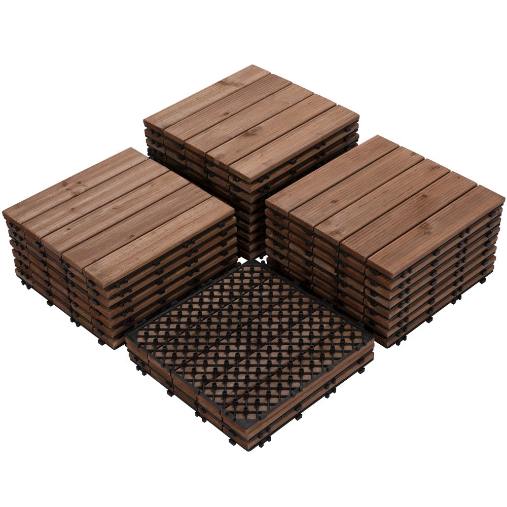 Easyfashion 12x12" Deck Tiles Patio Pavers Wood Flooring Tiles Indoor Outdoor 27pcs 1 Easyfashion 12x12" Deck Tiles Patio Pavers Wood Flooring Tiles Indoor Outdoor 27pcs